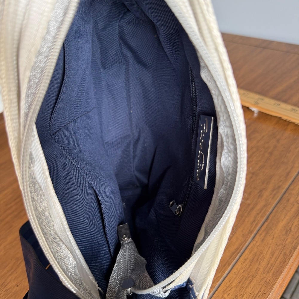 Vintage 90s FiberTime Blue Seatbelt Webbing Crossbody Messenger Bag Industrial - Picture 5 of 7